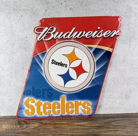 Budweiser Beer Pittsburgh Steelers Metal Sign