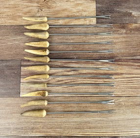 Montana Elk Horn Handle Fondue Fork Set