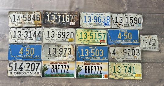 Collection of Montana License Plates