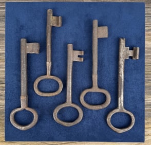 Large Antique Iron Skeleton Keys