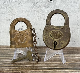 Antque Brass Padlocks Yale Corbin