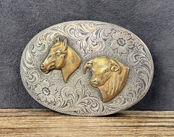 Schaezlein Sterling Silver Cowboy Belt Buckle