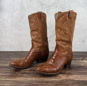 Vintage Crocodile Skin Cowboy Boots