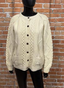 Vintage Irish Benada Abbey Wool Cardigan Sweater