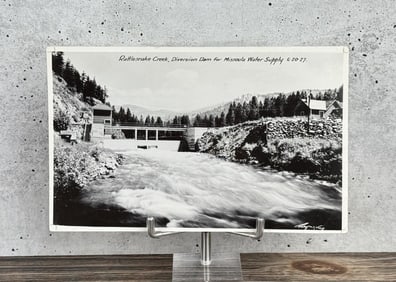 1927 Rattlesnake Creek Dam RPPC Postcard