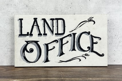 Antique Painted Land Office Sign