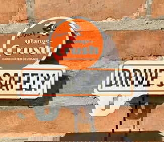 Porcelain Orange Crush License Plate Topper