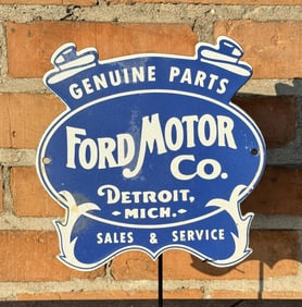 Porcelain Ford Motor Co Detroit Sign