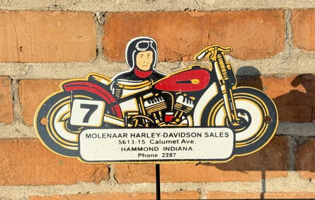 Porcelain Hammond Indiana Harley Davidson Sign