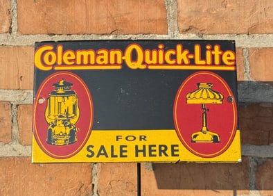 Porcelain Coleman Quick Lite Lanterns Sign