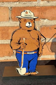 Porcelain USFS US Forest Service Smokey Bear Sign