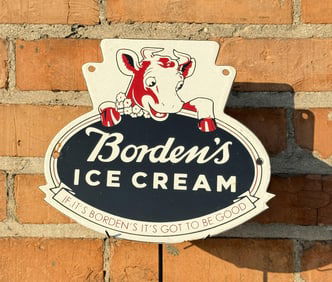 Porcelain Bordens Ice Cream Sign