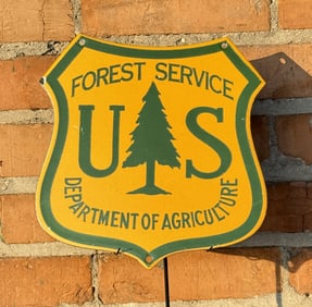 Porcelain USFS US Forest Service Shield Sign