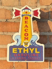 Beacon Ethyl Gasoline Porcelain Sign
