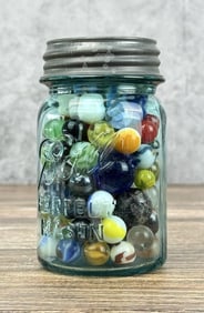Jar of Vintage Marbles