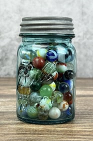 Jar of Vintage Marbles
