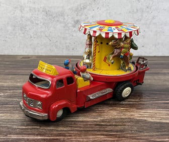 Merry Go Round Tin Litho Toy Truck