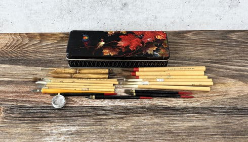 Collection of Calligraphy Nibs and Brushes