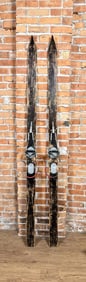Vintage Wood Cross Country Skis Cable Bindings