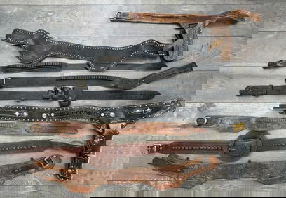 Group of Leather Gun Belts Holsters and Rigs