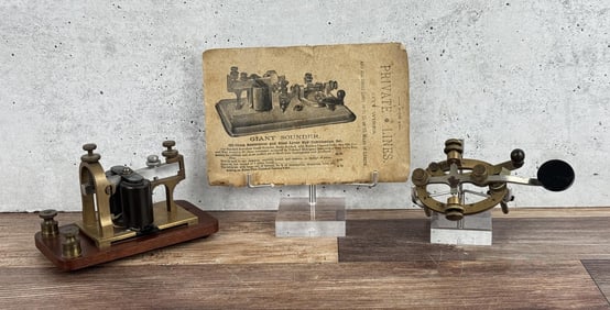 MES Telegraph Key and Sounder Morse Code
