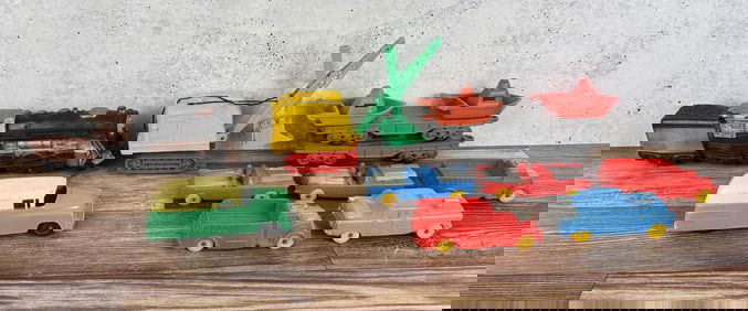 Auburn Rubber Toy Cars and Train