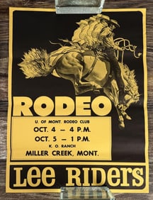 University of Montana Rodeo Lee Riders Poster