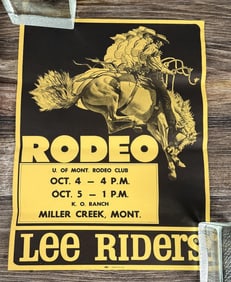 University of Montana Rodeo Lee Riders Poster