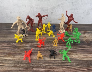 Marx Plastimarx Cowboy & Indian Toy Figures