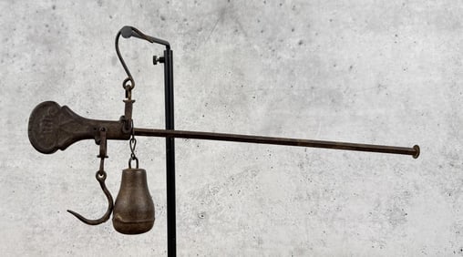Antique Cast Iron Steelyard Hanging Scale