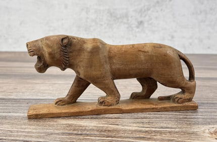 Carved Lion Folk Art