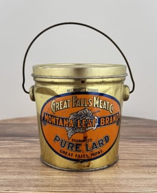 Great Falls Meat Co Montana Lard Can Pail