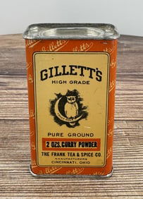 Frank Tea & Spice Gillette Owl Curry Powder Tin