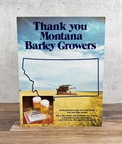 Budweiser Beer Montana Barley Growers Poster Sign