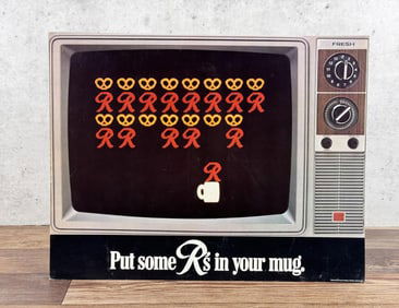 Rainier Beer Space Invaders Cardboard Poster Sign