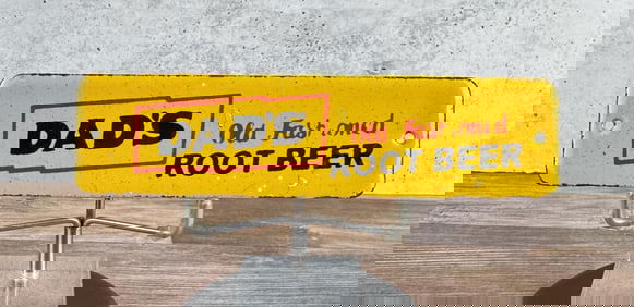 Dads Root Beer Porcelain Door Push Sign
