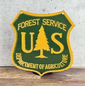 Porcelain USFS US Forest Service Shield Sign