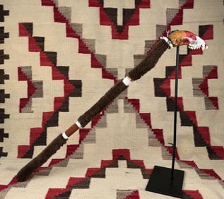 Native American Indian Fox Skull Medicine Stick