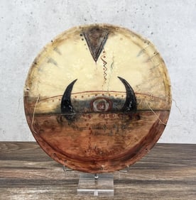 Painted Native American Indian Rawhide Shield