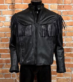 Vintage First Fringe Leather Motorcycle Jacket