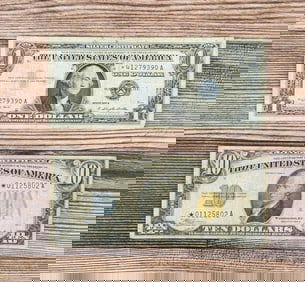 $10 and $1 Silver Certificate Star Notes