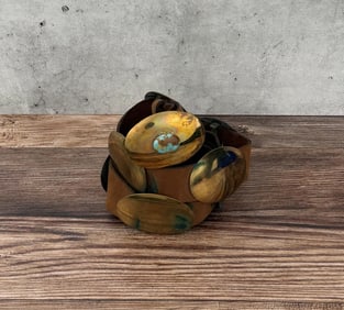 Samson Kee Navajo Brass Turquoise Concho Belt