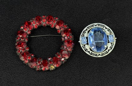 Warner Rhinestone Costume Jewelry Brooches