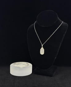Victorian Sterling Filigree Rock Crystal Jewelry