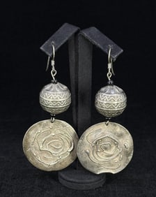 Moroccan Berber Tribal Sterling Silver Earrings