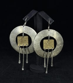 Mexico Sterling Silver Modernist Earrings