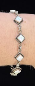 Sterling Silver Opal Bracelet