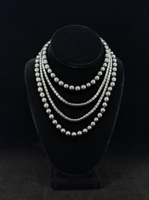 Pair Of Hematite Bead Necklaces