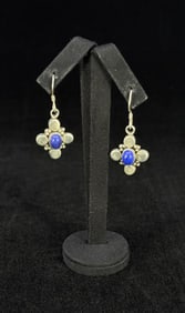 Taxco Mexico Sterling Silver Lapis Earrings