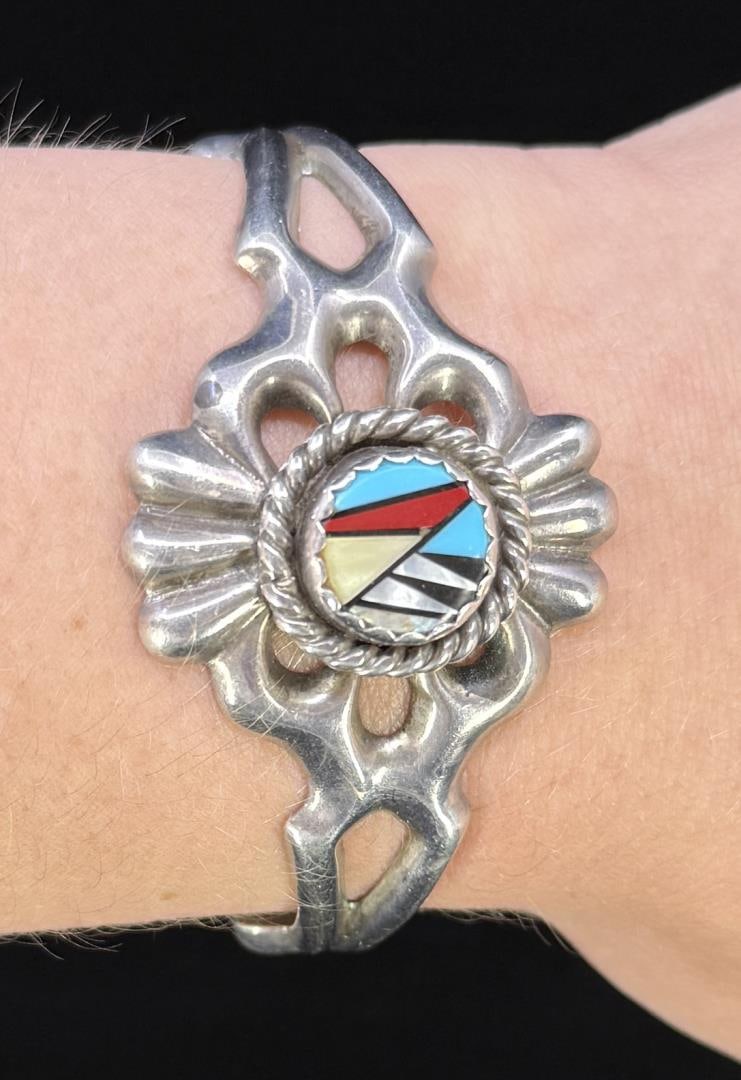 Francis L. Begay Navajo Sterling Silver Bracelet (1 of 5)